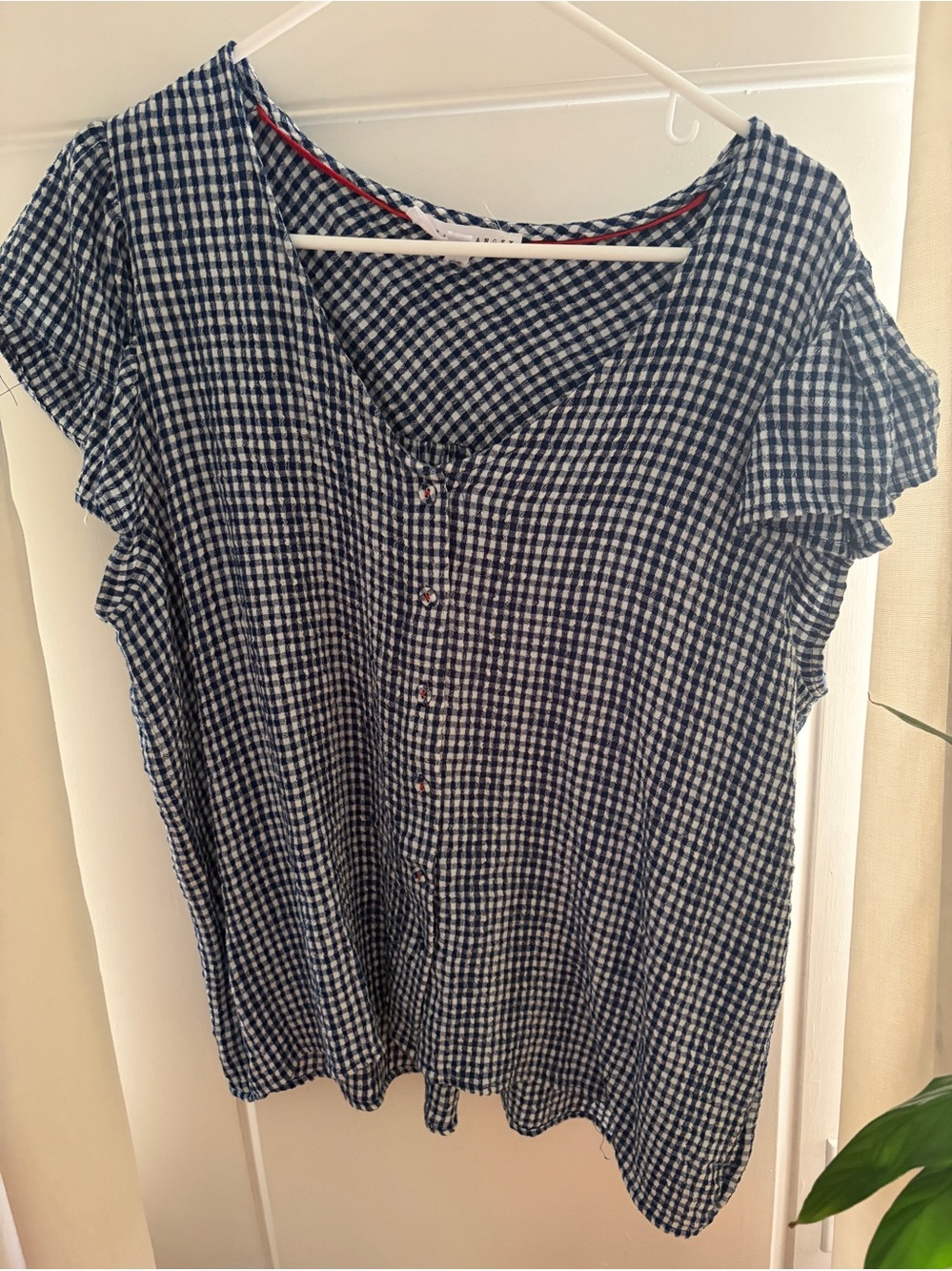 Jane + Delancey Blue White Blouse Size L